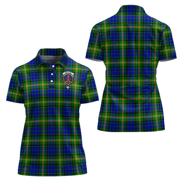 Maitland Tartan Polo Shirt with Family Crest For Women