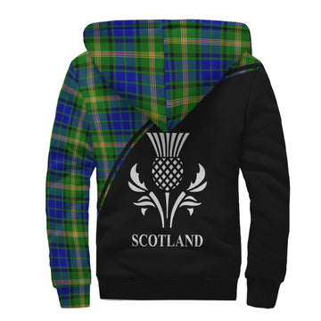 Maitland Tartan Sherpa Hoodie with Family Crest Curve Style