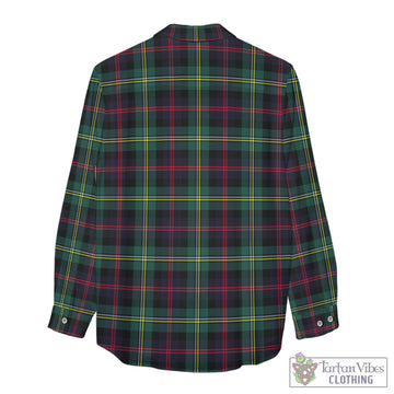 Malcolm Modern Tartan Womens Casual Shirt with Family Crest