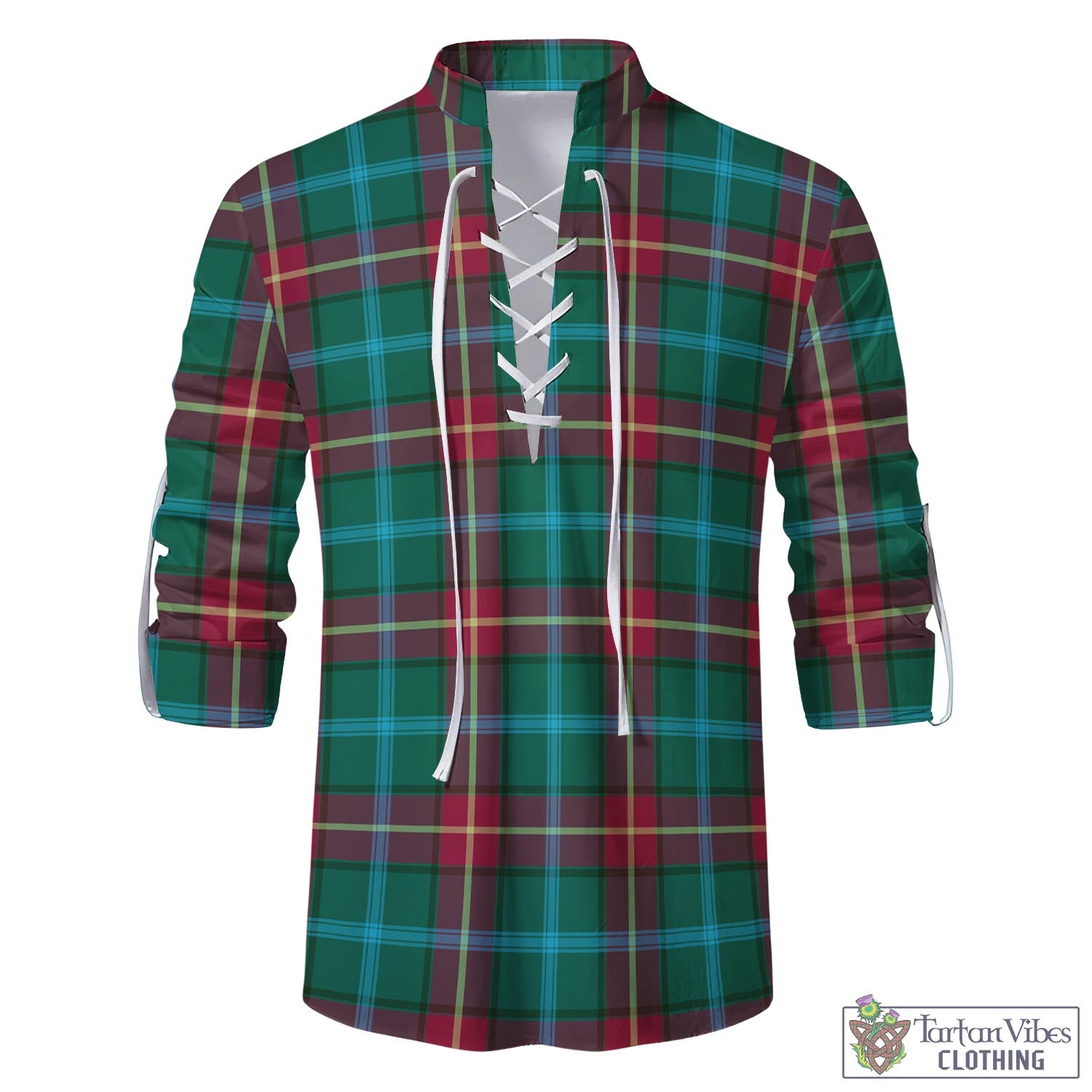 Tartan Vibes Clothing Manitoba Province Canada Tartan Men's Scottish Traditional Jacobite Ghillie Kilt Shirt