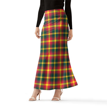 Maple Leaf Canada Tartan Womens Full Length Skirt