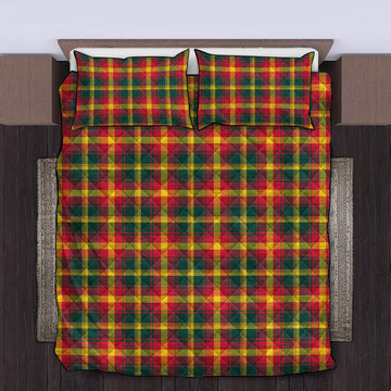 Maple Leaf Canada Tartan Quilt Bed Set