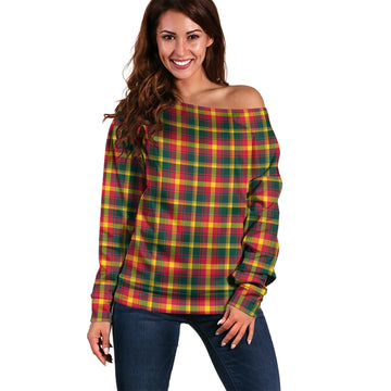 Maple Leaf Canada Tartan Off Shoulder Women Sweater