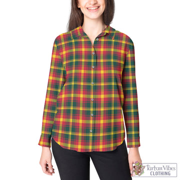 Maple Leaf Canada Tartan Womens Casual Shirt