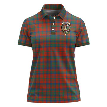 Matheson Ancient Tartan Polo Shirt with Family Crest For Women