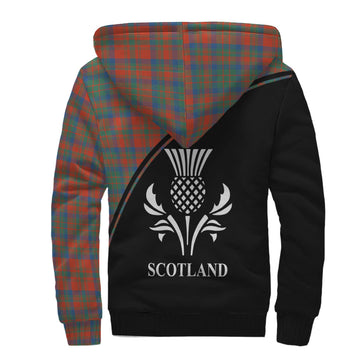 Matheson Ancient Tartan Sherpa Hoodie with Family Crest Curve Style
