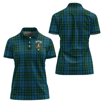 Matheson Hunting Tartan Polo Shirt with Family Crest For Women