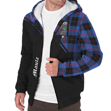 Maule Tartan Sherpa Hoodie with Family Crest Curve Style