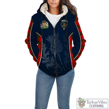 Maxwell Modern Tartan Sherpa Hoodie with Family Crest and Scottish Thistle Vibes Sport Style