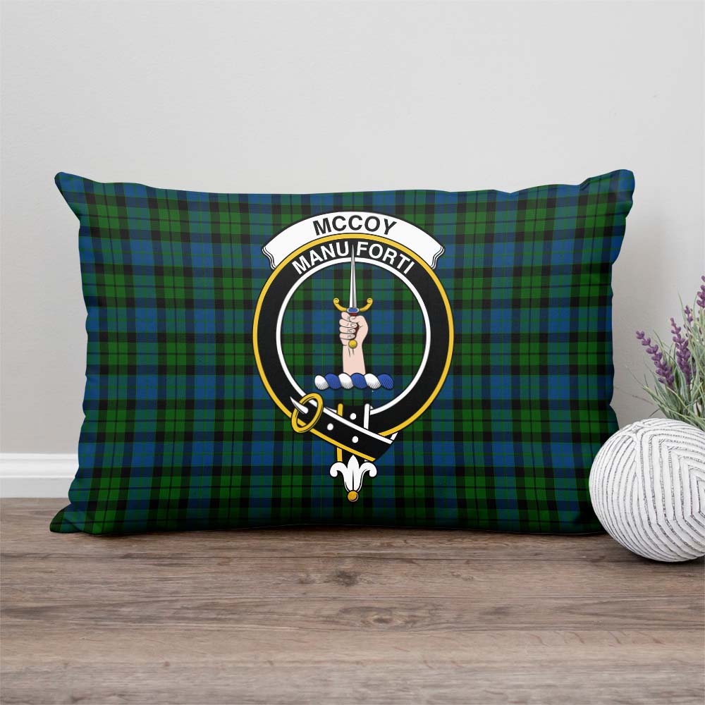 McCoy Tartan Pillow Cover with Family Crest Rectangle Pillow Cover - Tartanvibesclothing