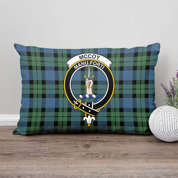 McCoy Ancient Tartan Pillow Cover with Family Crest
