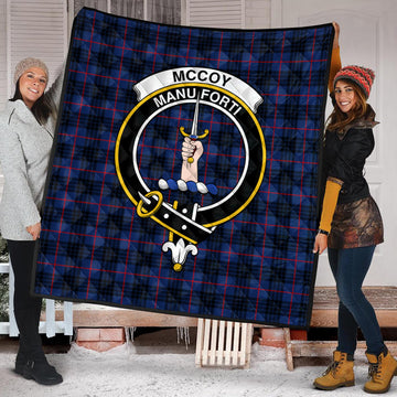 McCoy Blue Tartan Quilt with Family Crest