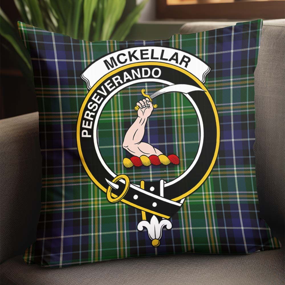 McKellar Tartan Pillow Cover with Family Crest - Tartanvibesclothing