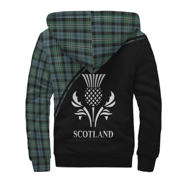 Melville Tartan Sherpa Hoodie with Family Crest Curve Style