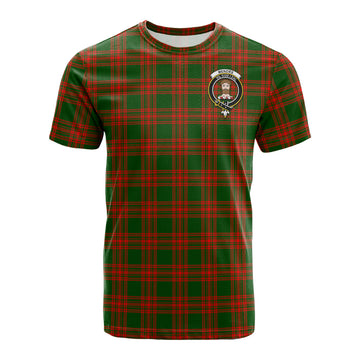 Menzies Green Modern Tartan T-Shirt with Family Crest