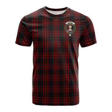 Menzies Hunting Tartan T-Shirt with Family Crest