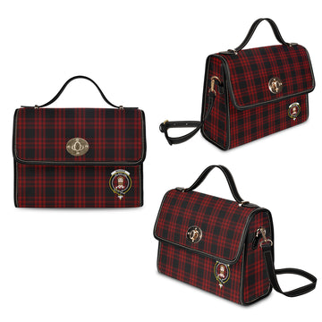 Menzies Hunting Tartan Waterproof Canvas Bag with Family Crest