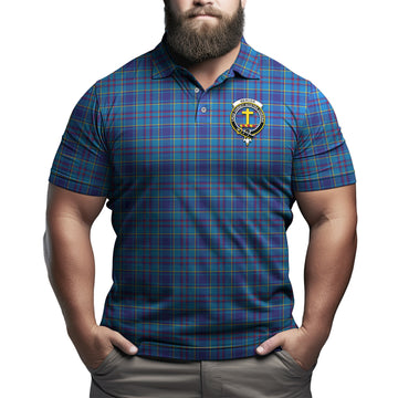 Mercer Modern Tartan Men's Polo Shirt with Family Crest