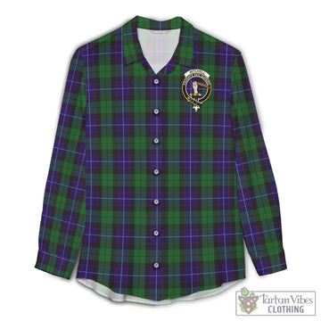 Mitchell Tartan Womens Casual Shirt with Family Crest
