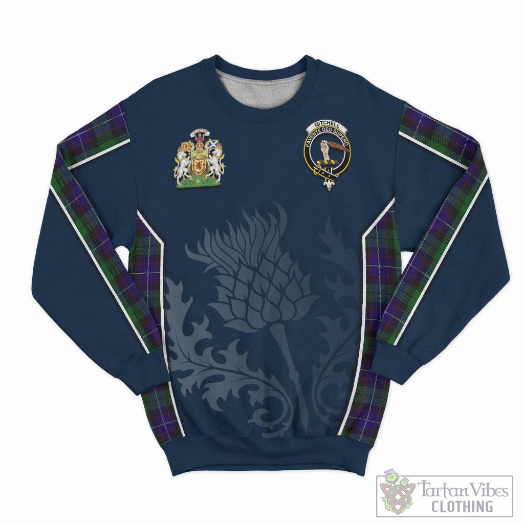 Tartan Vibes Clothing Mitchell Tartan Sweatshirt with Family Crest and Scottish Thistle Vibes Sport Style