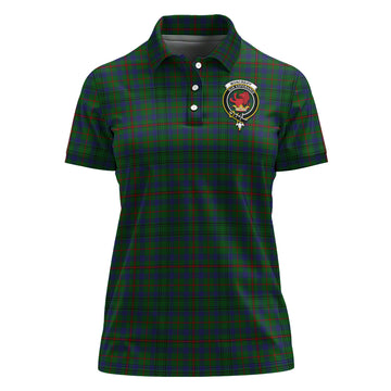 Moncrieff of Atholl Tartan Polo Shirt with Family Crest For Women