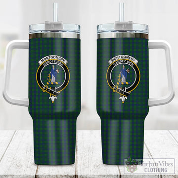 Montgomery Tartan and Family Crest Tumbler with Handle
