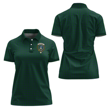 Montgomery Tartan Polo Shirt with Family Crest For Women