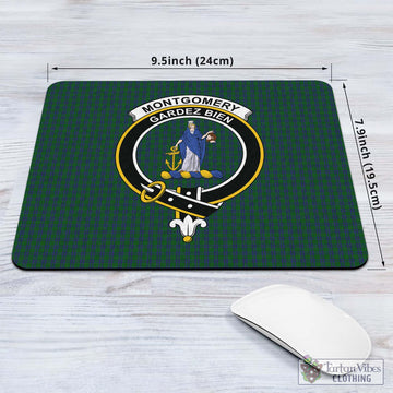 Montgomery Tartan Mouse Pad with Family Crest
