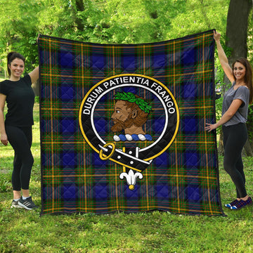 Moore Tartan Quilt with Family Crest