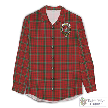 Morrison Red Tartan Womens Casual Shirt with Family Crest
