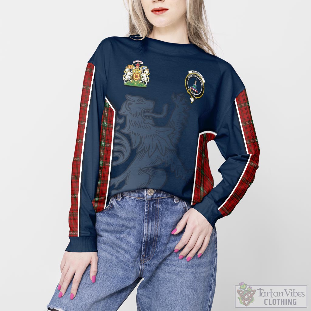 Tartan Vibes Clothing Morrison Red Tartan Sweater with Family Crest and Lion Rampant Vibes Sport Style