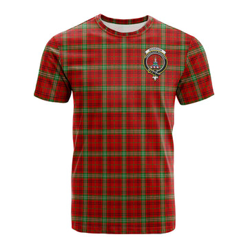 Morrison Red Modern Tartan T-Shirt with Family Crest