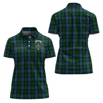 Morrison Society Tartan Polo Shirt with Family Crest For Women