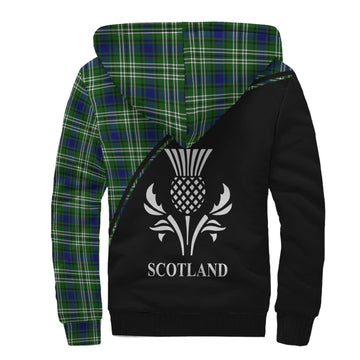 Mow Tartan Sherpa Hoodie with Family Crest Curve Style
