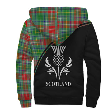 Muirhead Tartan Sherpa Hoodie with Family Crest Curve Style