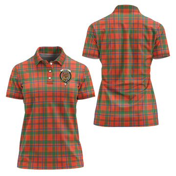 Munro Ancient Tartan Polo Shirt with Family Crest For Women