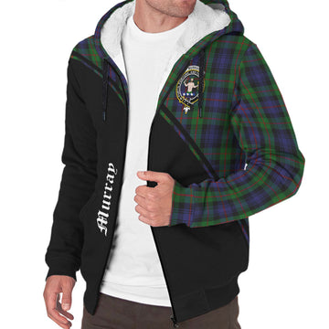Murray of Atholl Tartan Sherpa Hoodie with Family Crest Curve Style
