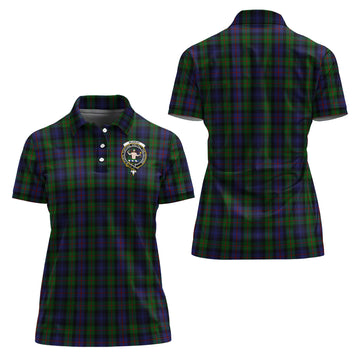 Murray of Atholl Tartan Polo Shirt with Family Crest For Women