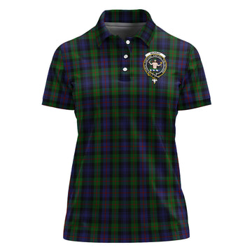 Murray of Atholl Tartan Polo Shirt with Family Crest For Women