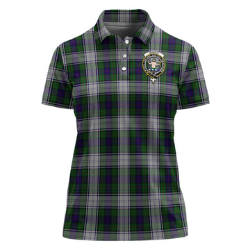 Murray of Atholl Dress Tartan Polo Shirt with Family Crest For Women