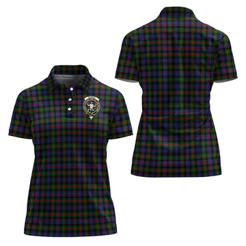 Murray of Atholl Modern Tartan Polo Shirt with Family Crest For Women