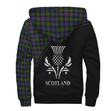 Murray of Atholl Modern Tartan Sherpa Hoodie with Family Crest Curve Style