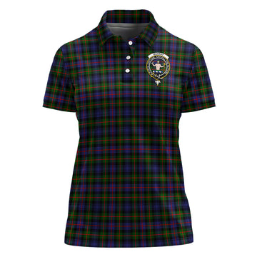 Murray of Atholl Modern Tartan Polo Shirt with Family Crest For Women