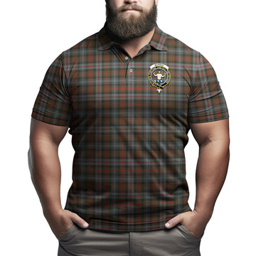 Murray of Atholl Weathered Tartan Men's Polo Shirt with Family Crest