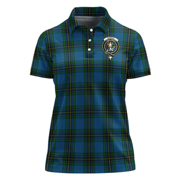 Murray of Elibank Tartan Polo Shirt with Family Crest For Women