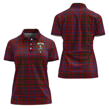 Murray of Tullibardine Tartan Polo Shirt with Family Crest For Women