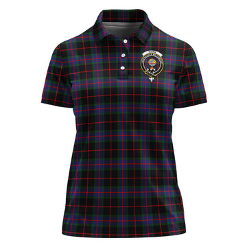 Nairn Tartan Polo Shirt with Family Crest For Women