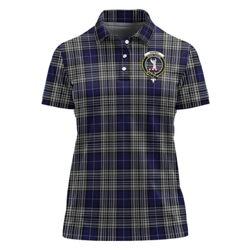 Napier Tartan Polo Shirt with Family Crest For Women