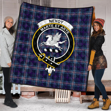 Nevoy Tartan Quilt with Family Crest