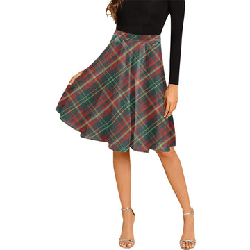 New Brunswick Province Canada Tartan Melete Pleated Midi Skirt
